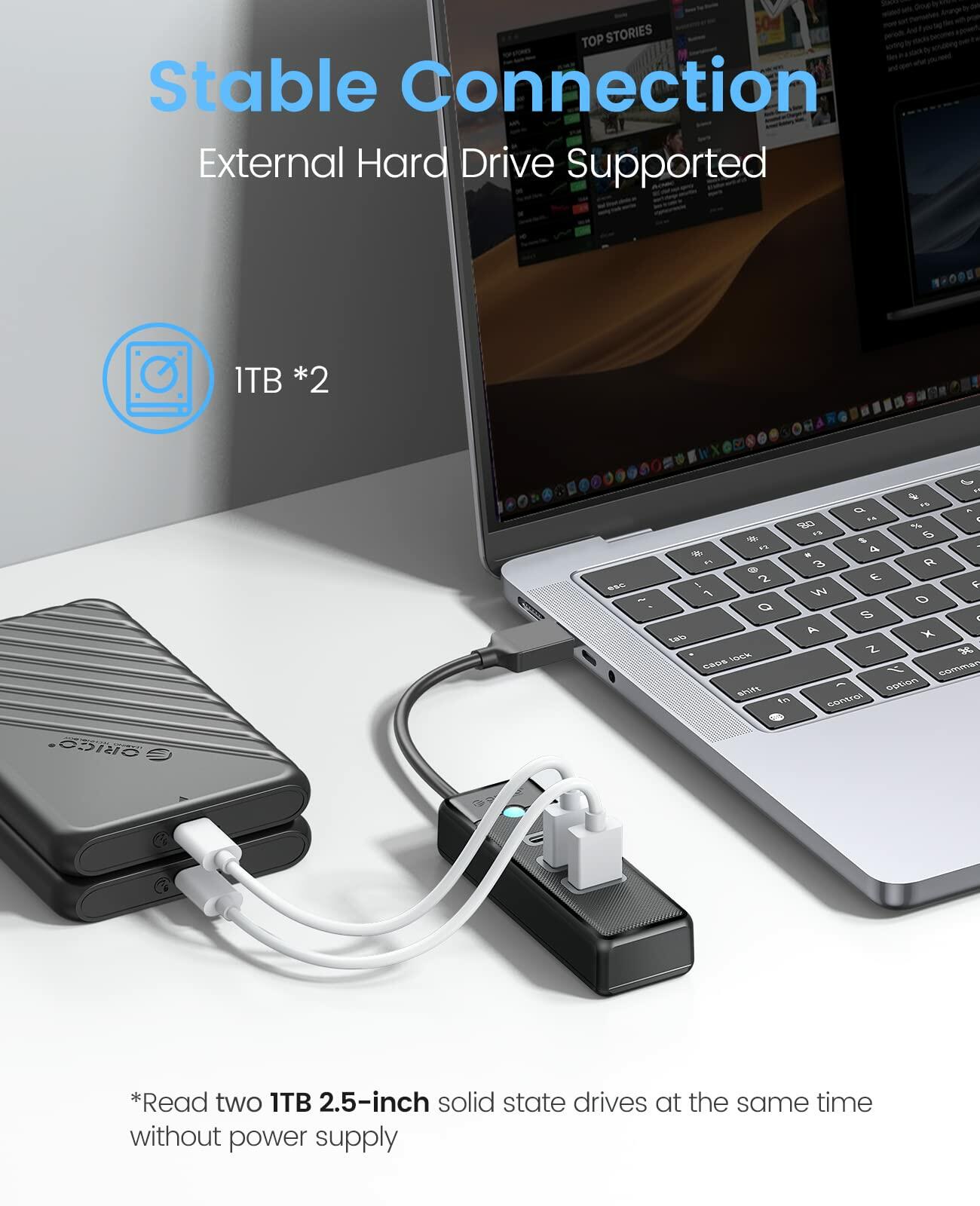 ORICO USB C Hub 3 Ports USB 3.1 to USB 3.0 Adapter Pink with 0.5ft Cable