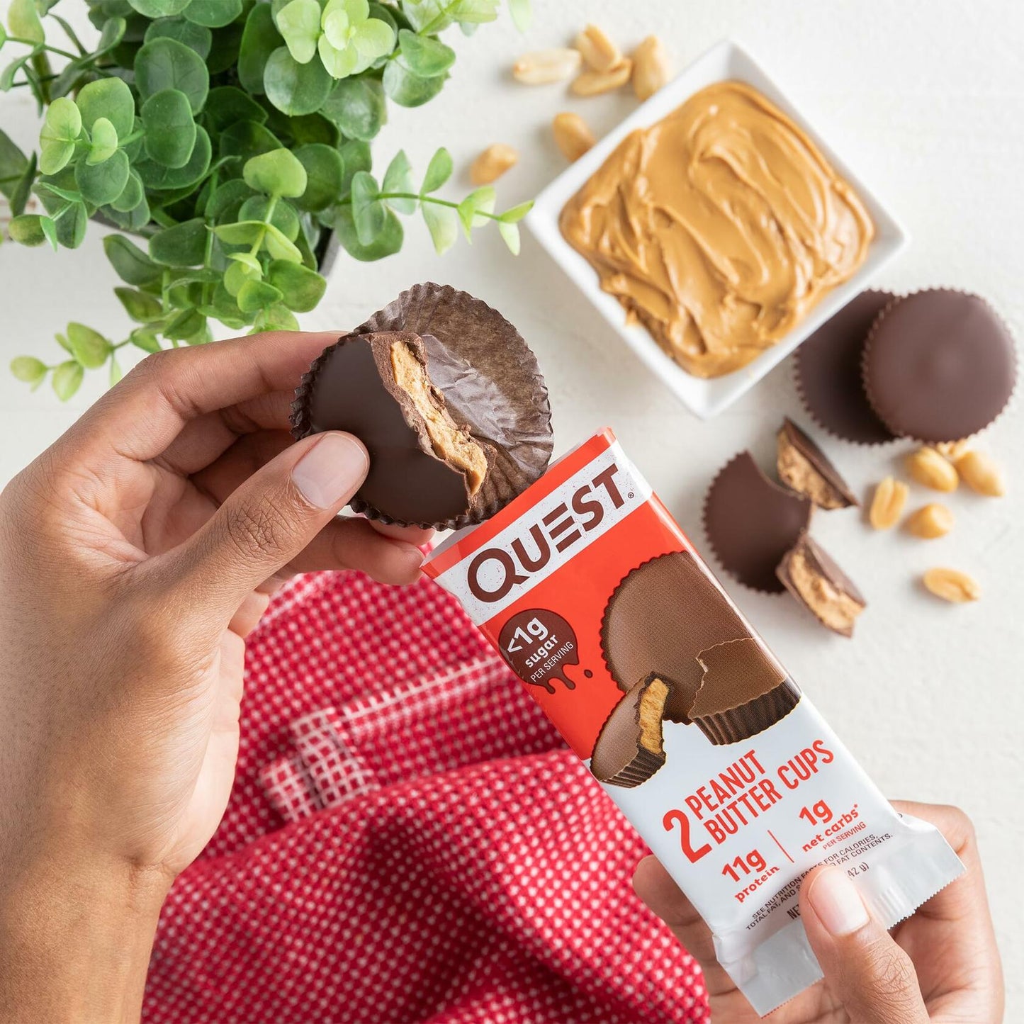 BestBy06/25 Quest Nutrition Peanut Butter Cups 11g Protein 1g Sugar 4 Count