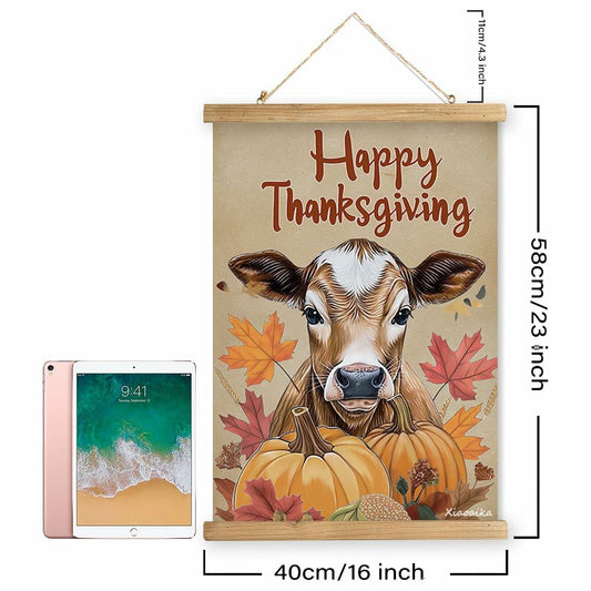 XIAOAIKA Vintage Autumn Harvest Poster Sunflowers Pumpkins 16x23 Linen Canvas