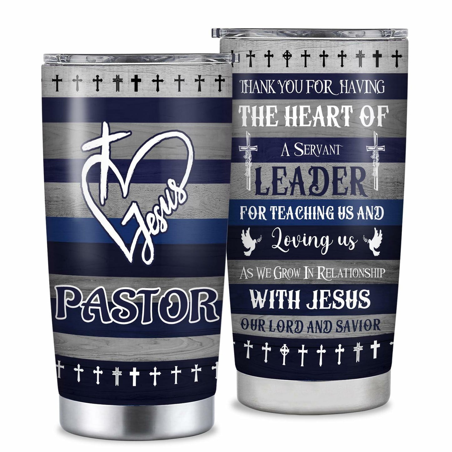 YILOWEMY Christian Religious Tumbler 20oz Gray Pastor Appreciation Gift