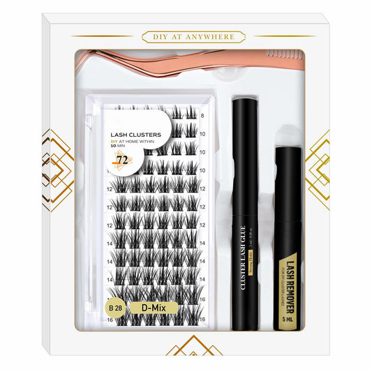 B&Qaugen DIY Lash Extension Kit B11 Individual Clusters Glue Remover