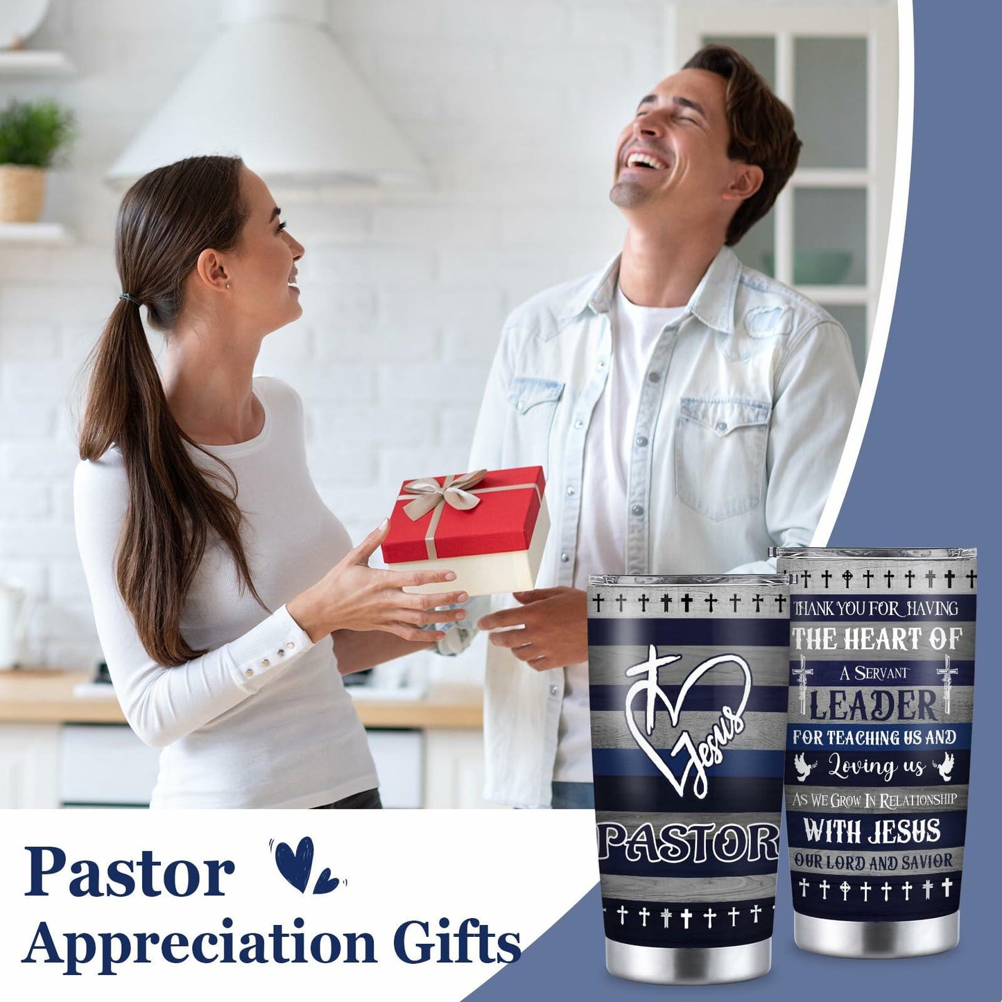 YILOWEMY Christian Religious Tumbler 20oz Gray Pastor Appreciation Gift