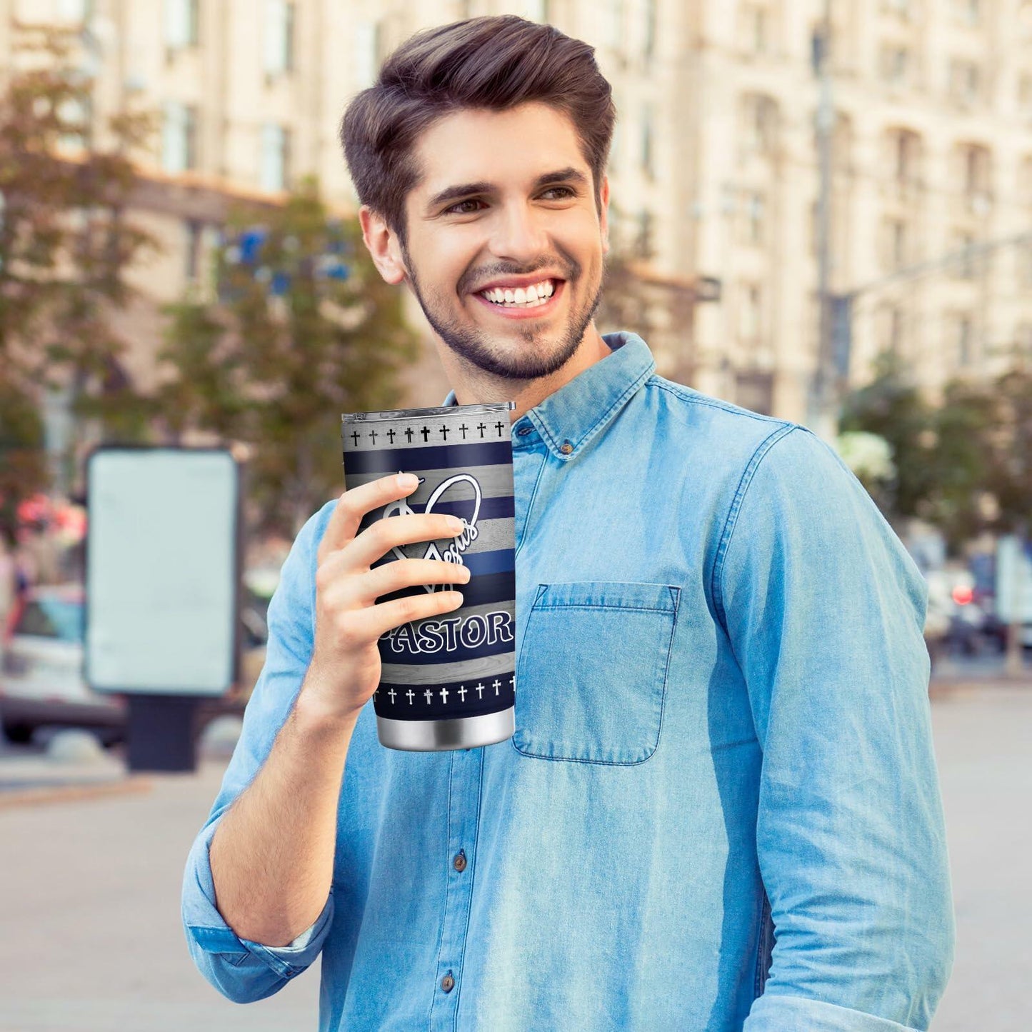 YILOWEMY Christian Religious Tumbler 20oz Gray Pastor Appreciation Gift