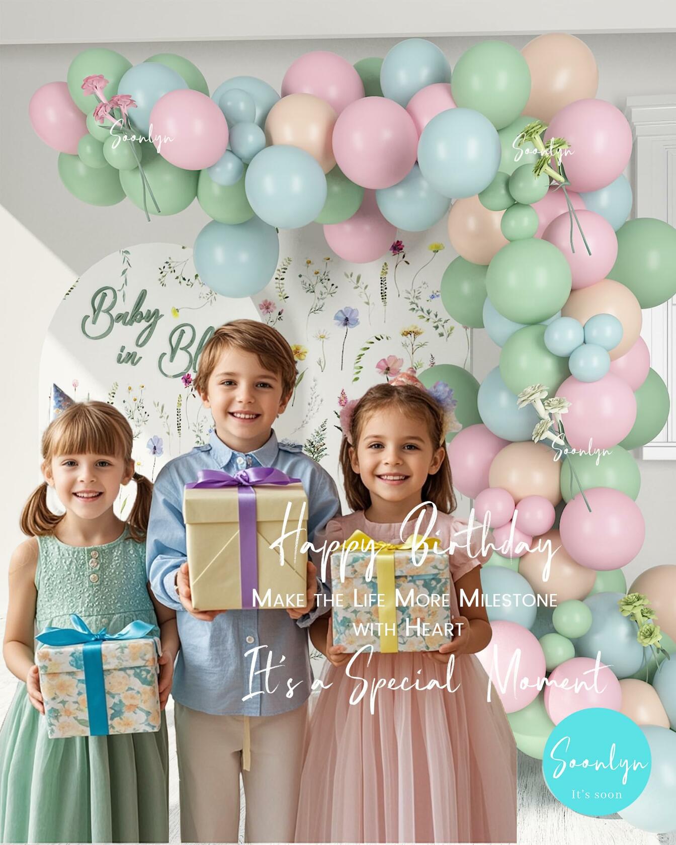 Soonlyn Baby In Bloom Balloon Arch Kit 14ft Wildflower Baby Shower Decor