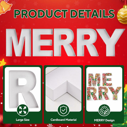 Merry Cardboard Letter Box 12'' Fillable Tray Charcuterie White