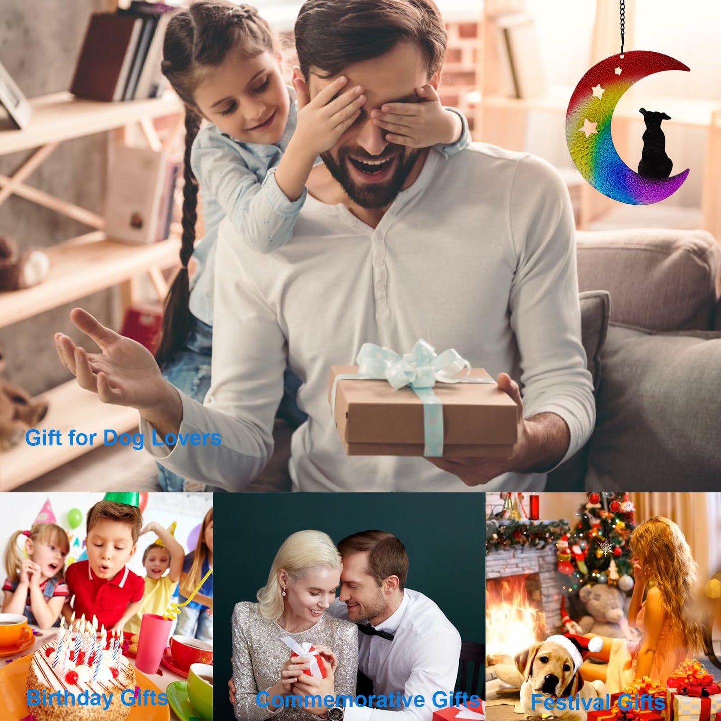 Dog Memorial Suncatcher Stained Glass Window Hanging Pet Sympathy Gift