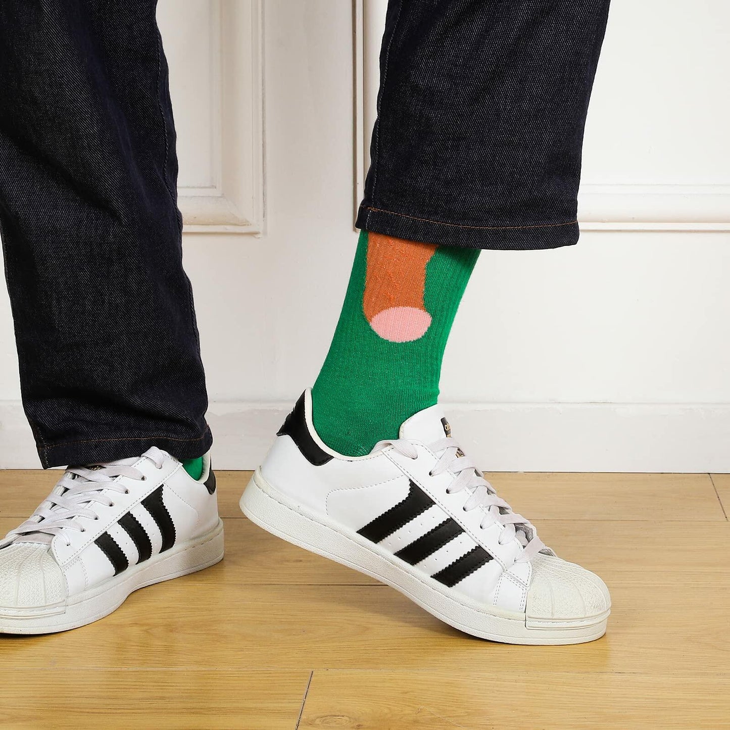 BVIELOY Funny Colorful Novelty Socks Gag Christmas Gifts for Men Women - Size L