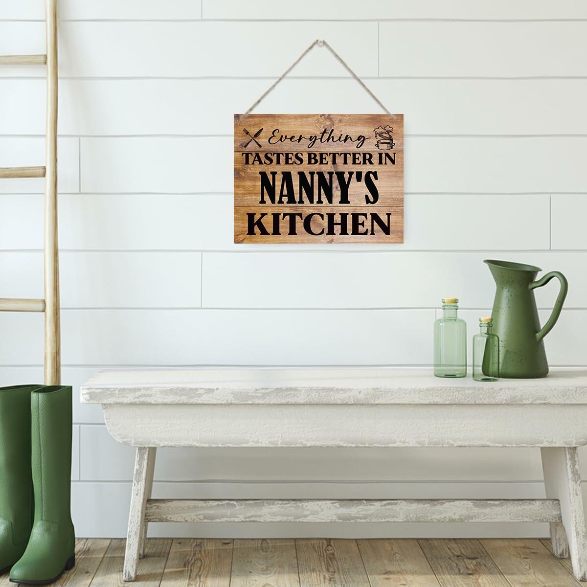 Rustic Wooden Kitchen Sign Grandma Gift Hanging Farmhouse 15x11.4 Inches