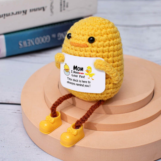 Artlunar Positive Duck Emotional Support Crochet Gift for Mom I Love You