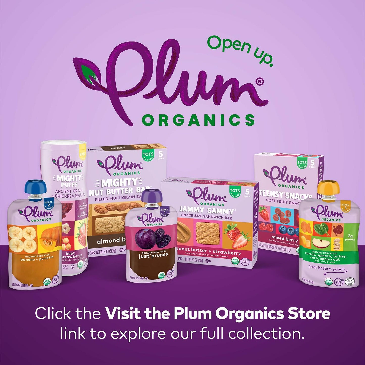 BestBy07/25 Plum Organics Stage 2 Baby Food Fruit & Veggie Variety Pack 4oz 18ct