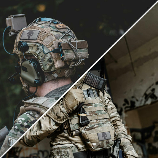 Bluyellow Tactical Skull Embroidered Patches Gray 3x2in 2pcs Set