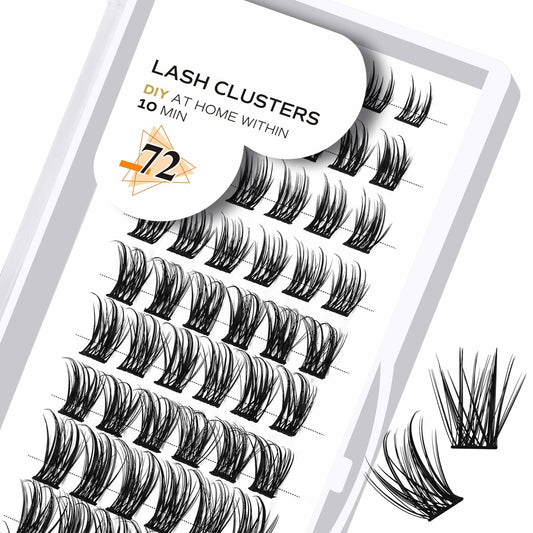 Lash Clusters D Curl 16mm 72 Clusters DIY Eyelash Extensions Volume Wispy