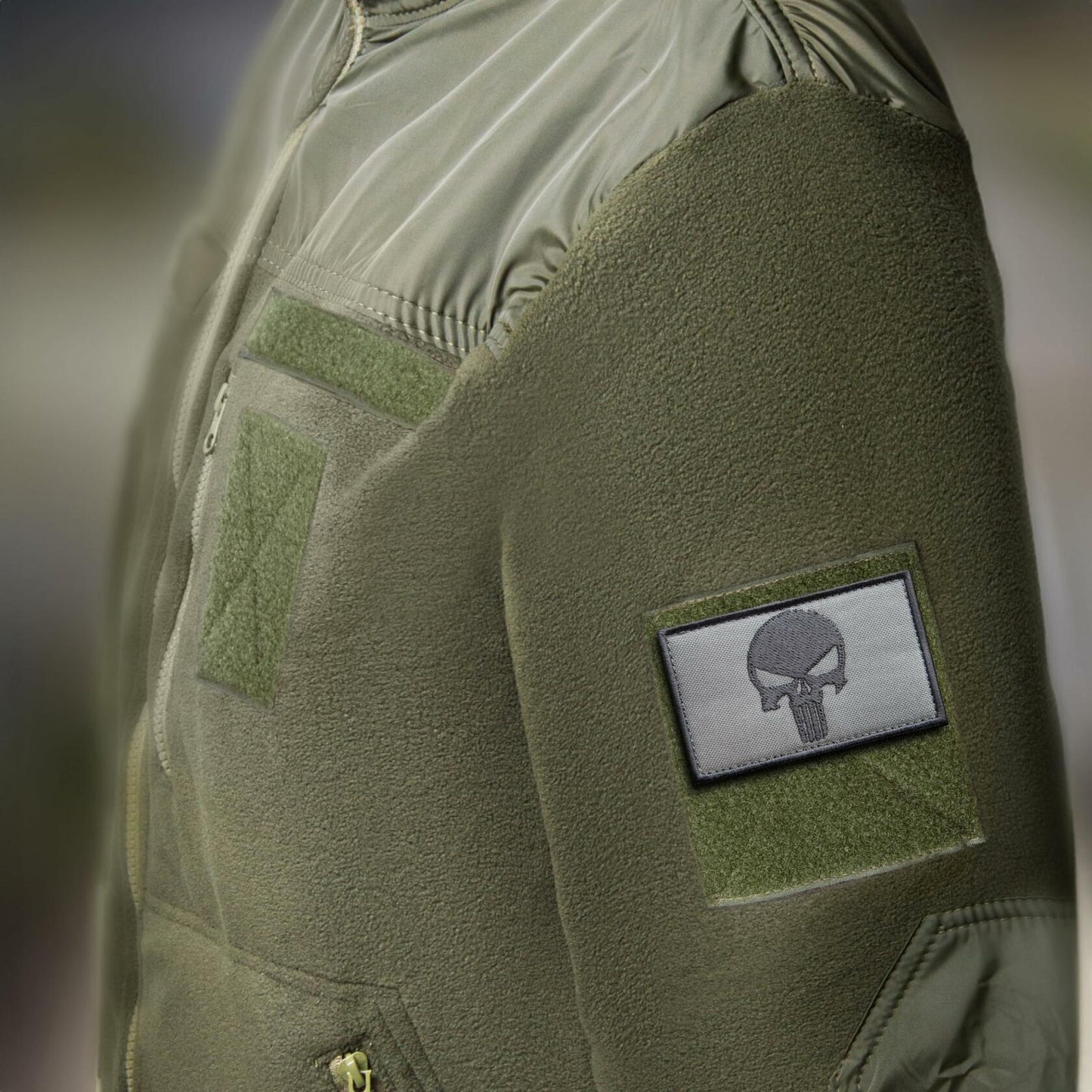 Bluyellow Tactical Skull Embroidered Patches Gray 3x2in 2pcs Set