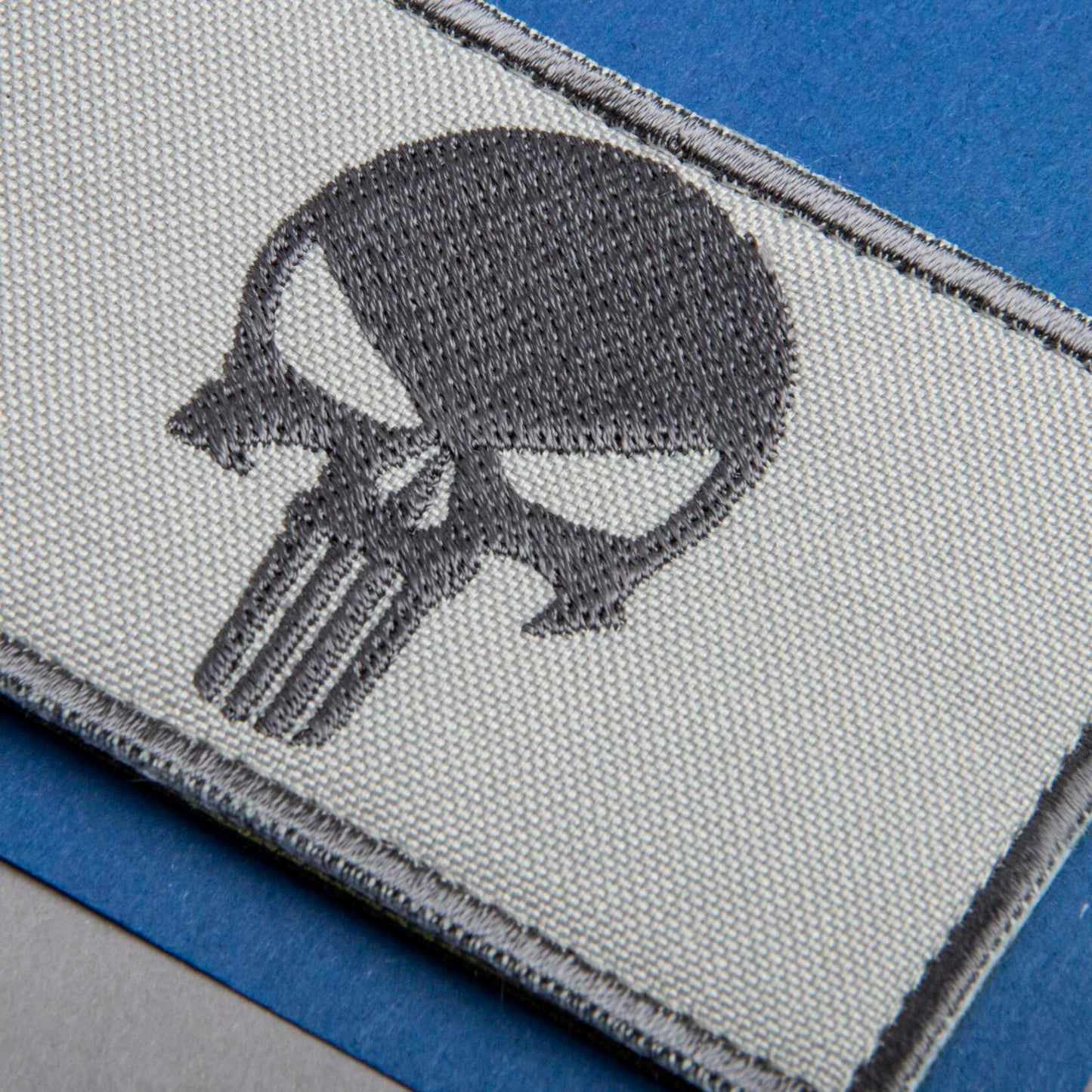 Bluyellow Tactical Skull Embroidered Patches Gray 3x2in 2pcs Set