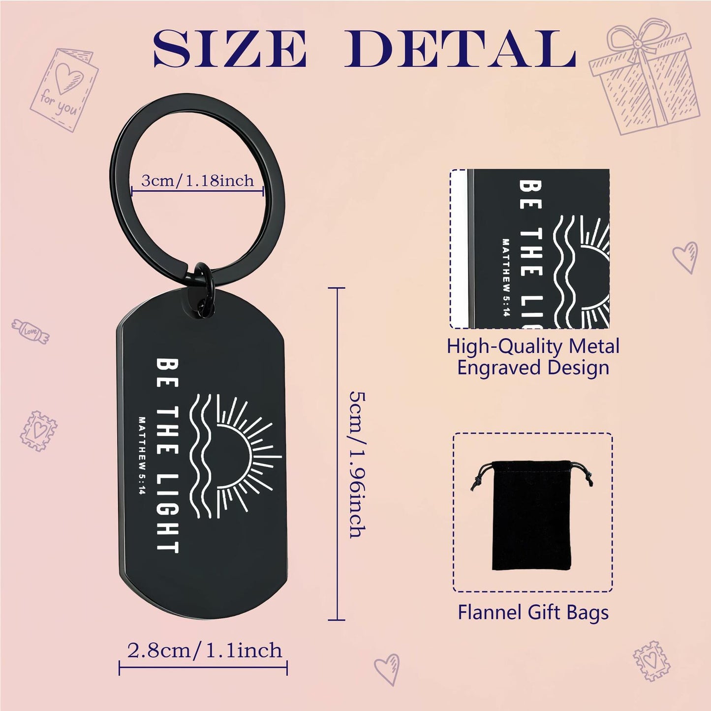 NATSUNO Christian Jesus Bible Verse Keychain Religious Gift for Women Men