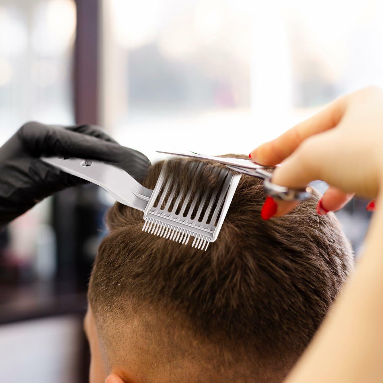 Juszok 2Pcs Fade Comb Barber Hair Cut Hair Fade Tool Black Grey