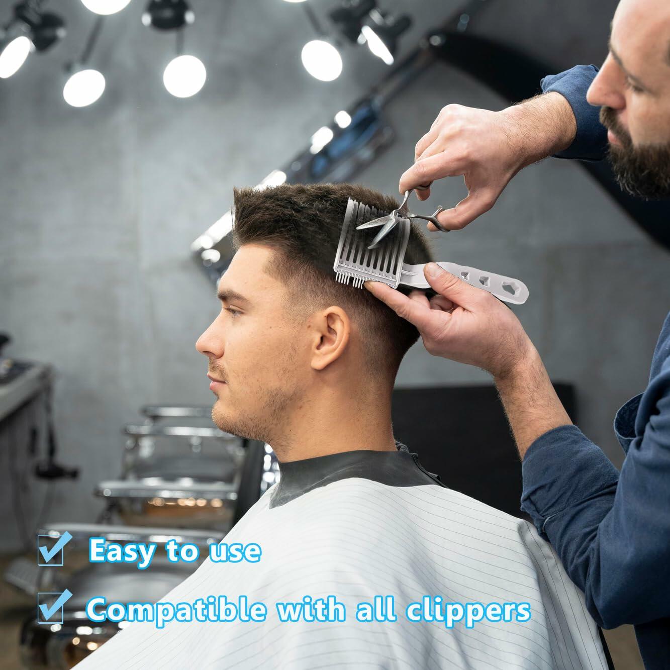 Juszok 2Pcs Fade Comb for Men Hair Cut Barber Hair Fade Tool - Black Grey