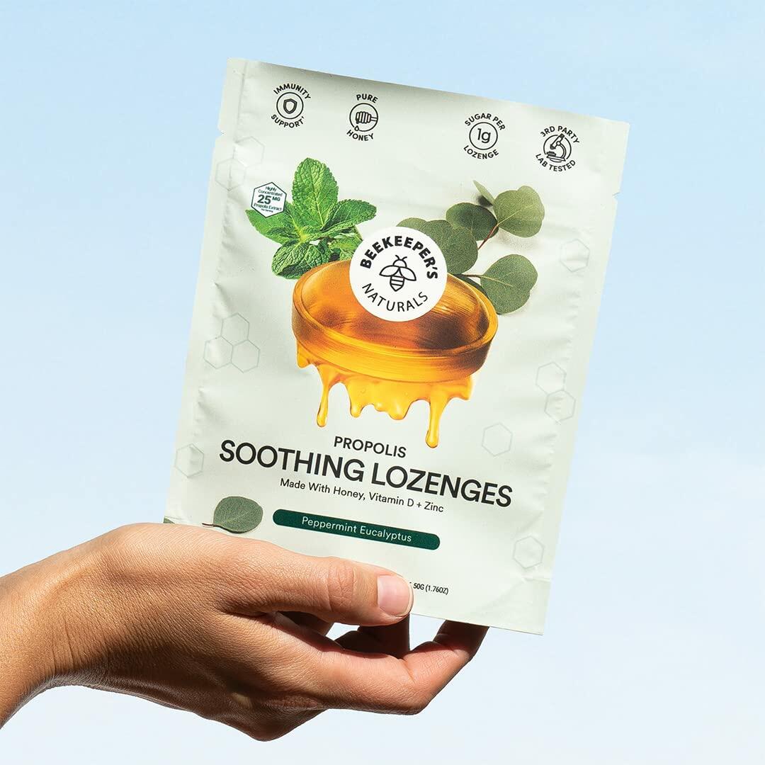 BestBy01/26 Beekeeper's Naturals Soothing Mint Eucalyptus Cough Drops 14 Ct