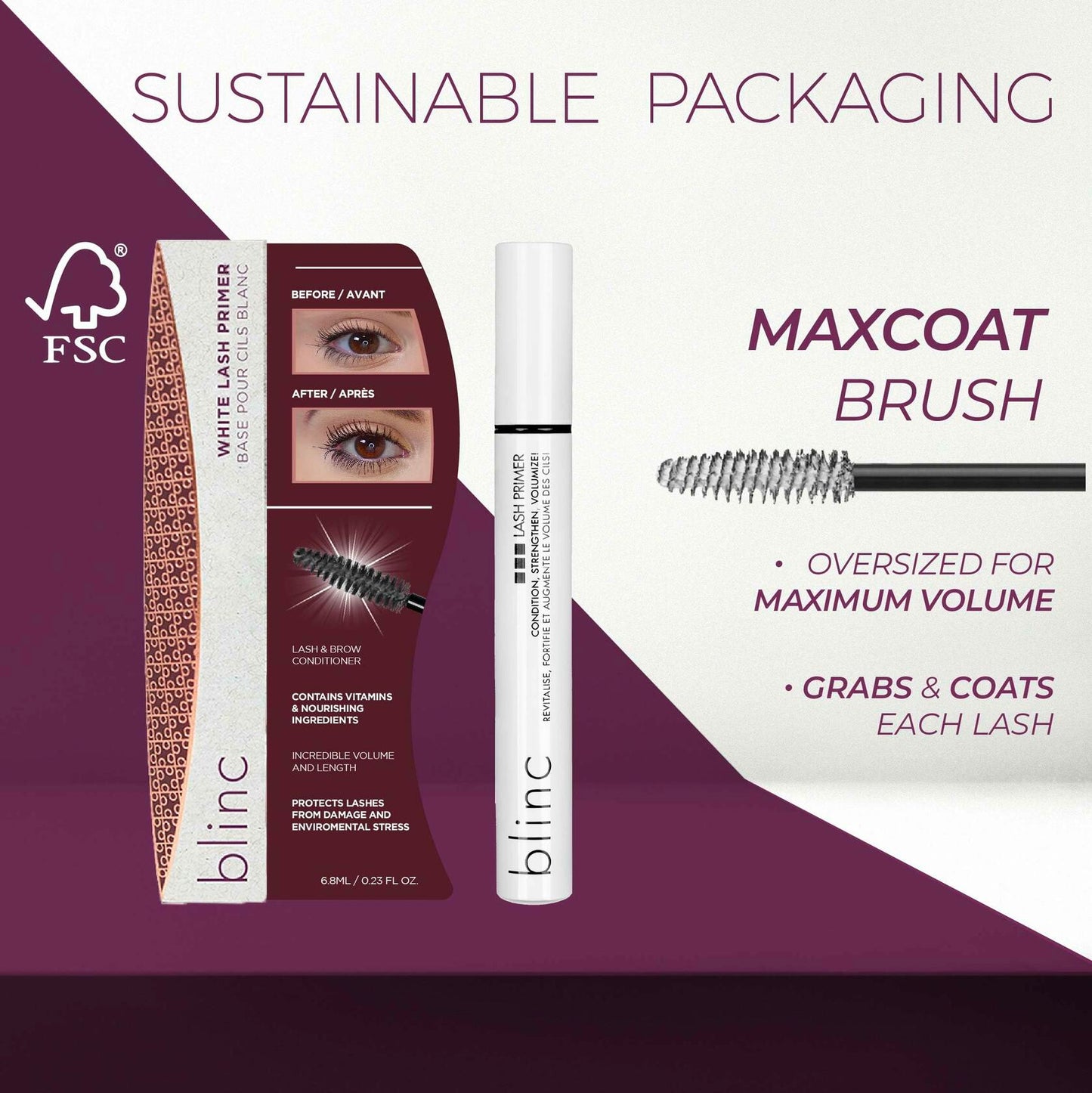 Blinc White Lash Primer Volumizing Lengthening Mascara 6.8mL 0.23oz