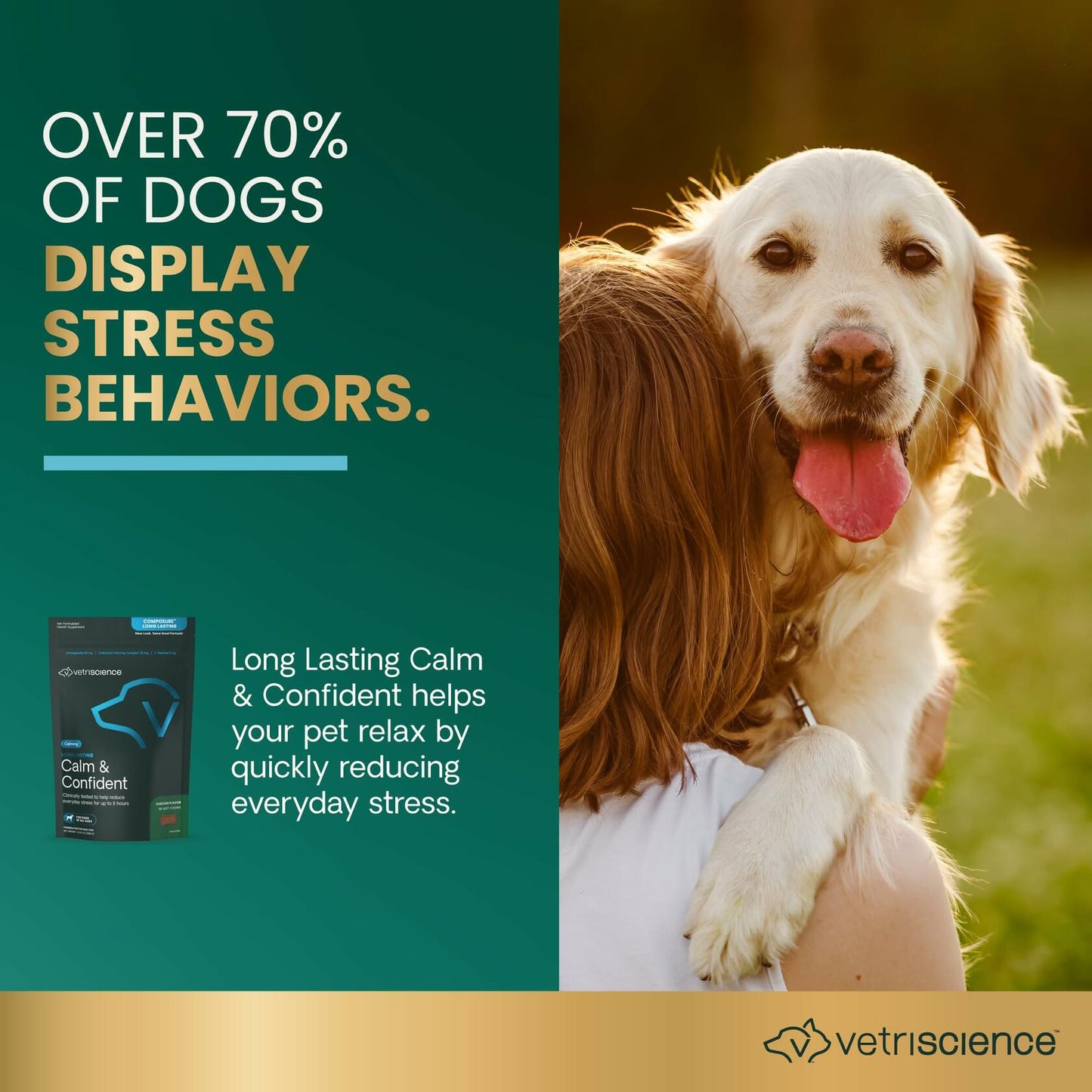VetriScience Calm & Confident Calming Chews for Dogs Chicken 90ct