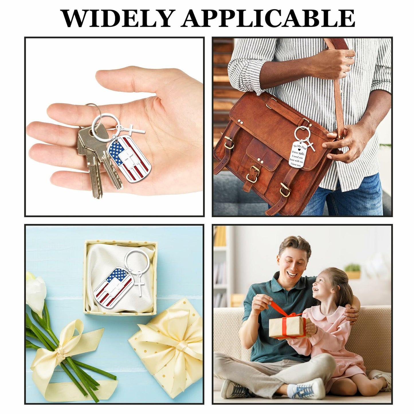 Zaamwoyy Dad Gifts Keychain from Daughter Son Birthday Christmas Gift