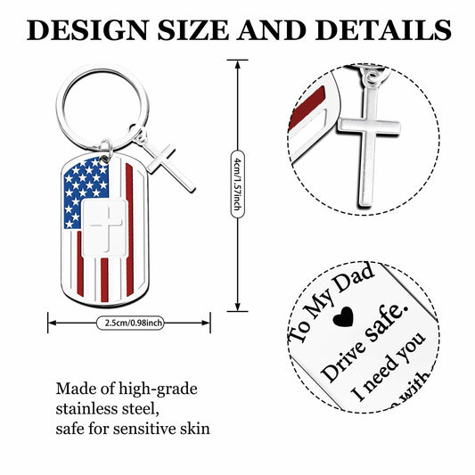 Zaamwoyy Dad Gifts Keychain from Daughter Son Birthday Christmas Gift