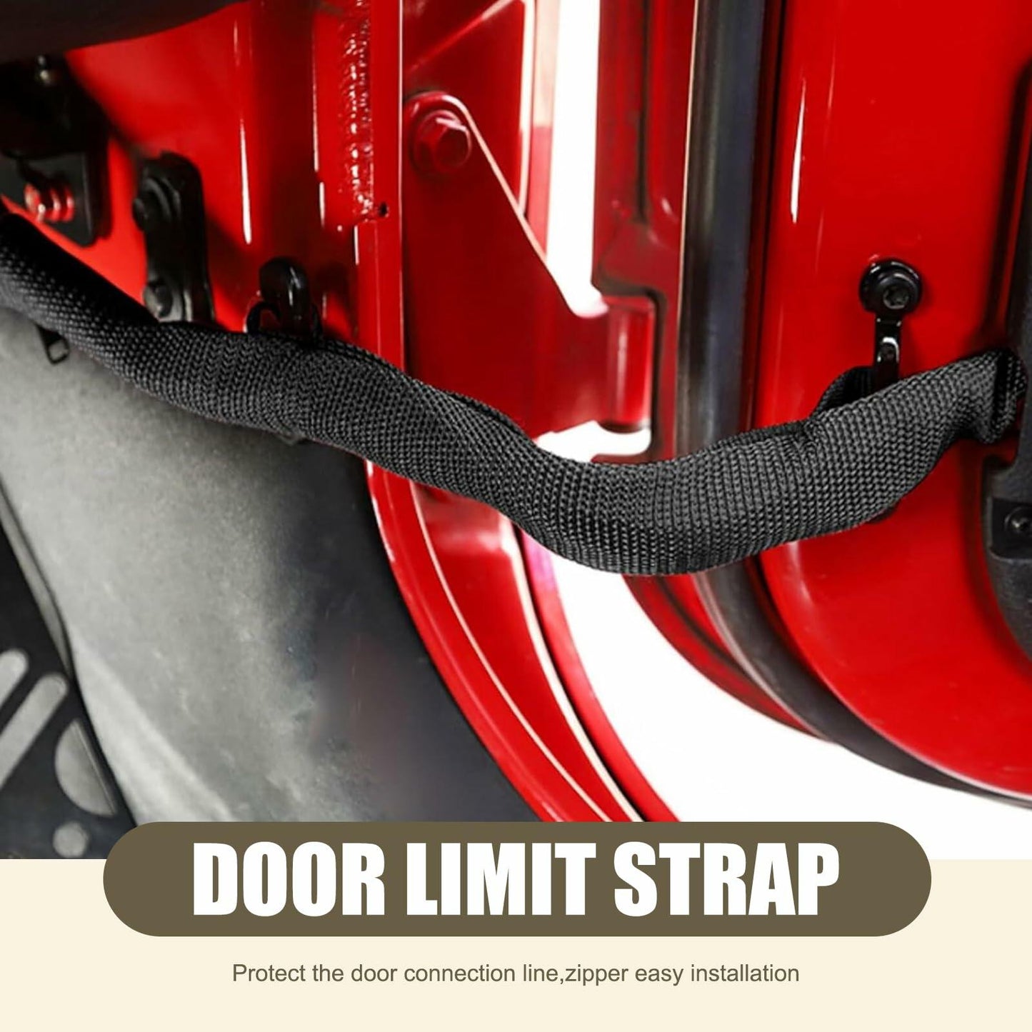 dawfall Automotive Door Restriction Straps 0.74x15.35 Black 2 PCS