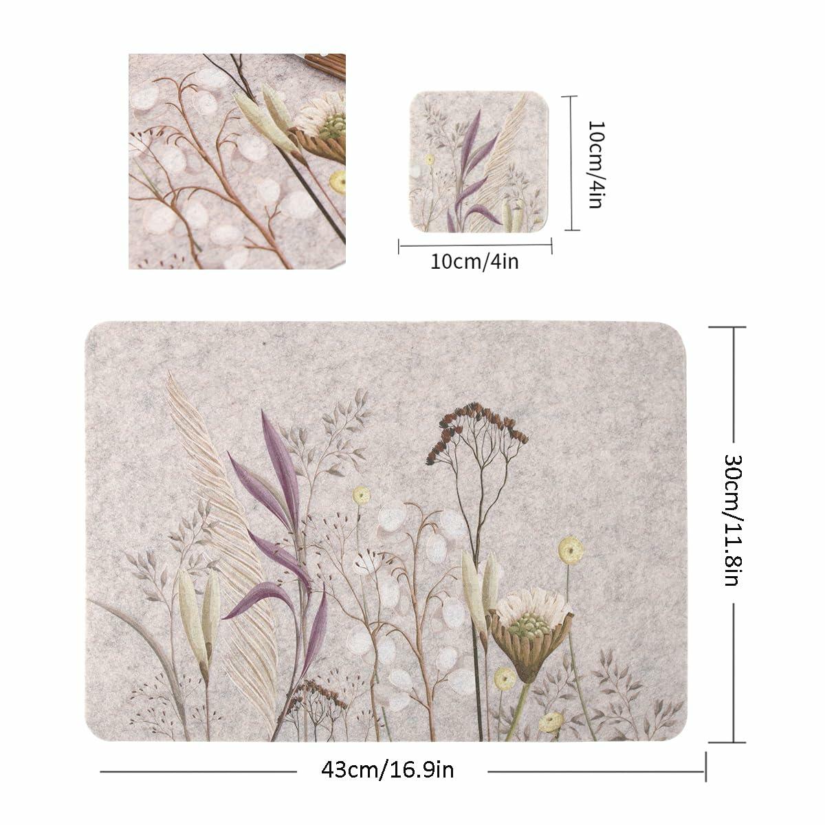 Casaido Table Placemats Set of 6 Heat Resistant Non Slip Green 17x12