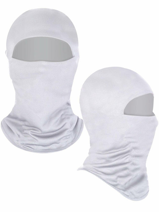 Ski Mask Balaclava Full Face Windproof 3 Pieces Size Medium White, Blue, Black