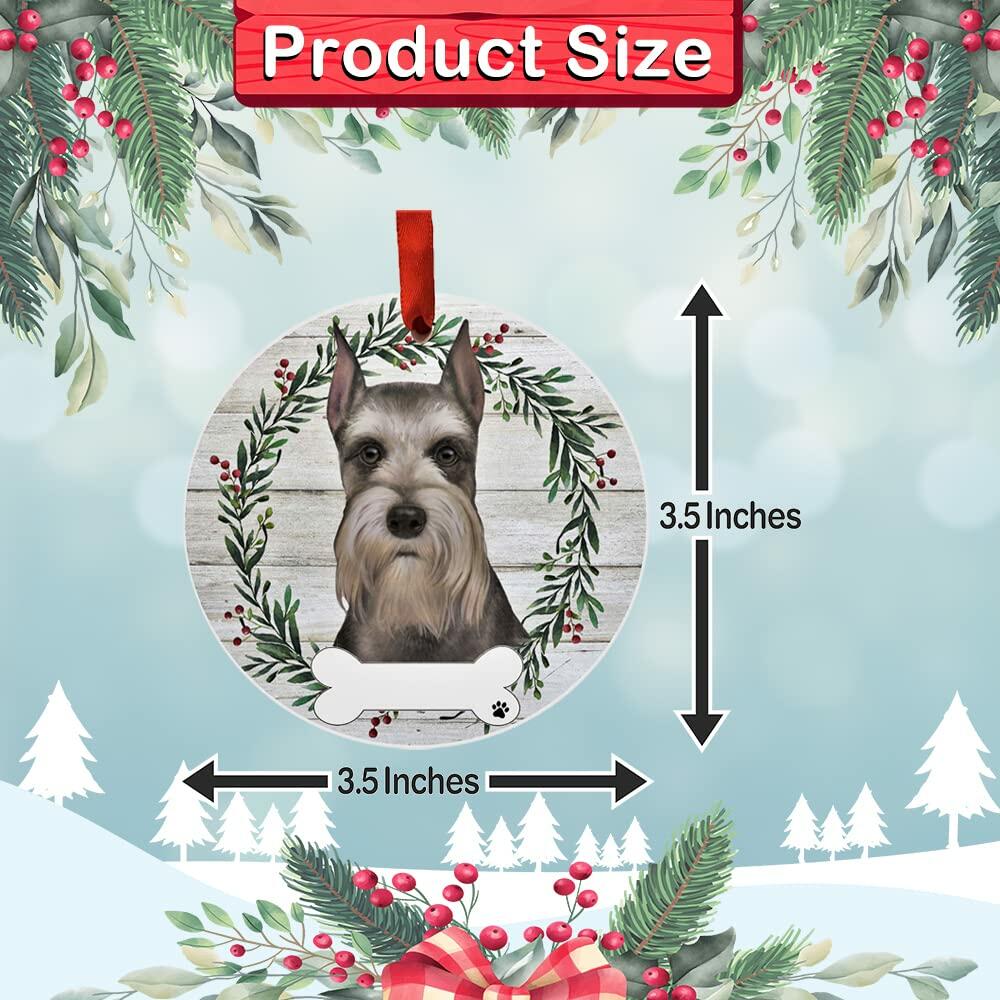 E&S Imports Schnauzer Ceramic Ornament DIY Personalizable Glazed Finish