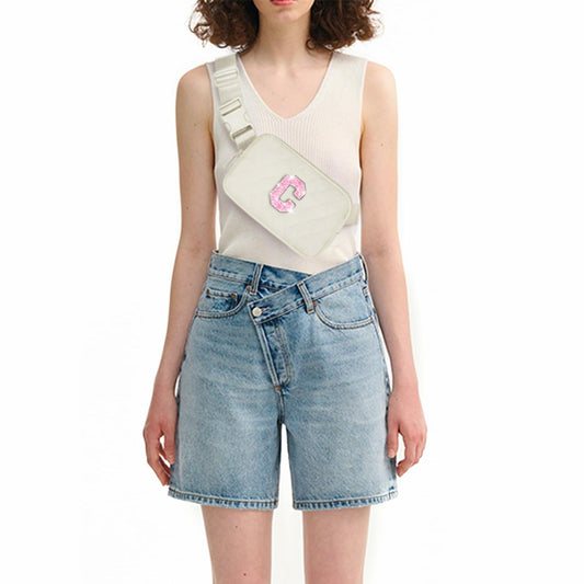 Uygafly Crossbody Belt Bag Fanny Pack Purse Girls Black - Letter J