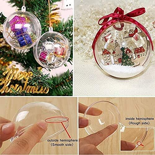 120MM Christmas Clear Baubles 5PCS Transparent Plastic Balls DIY Decor