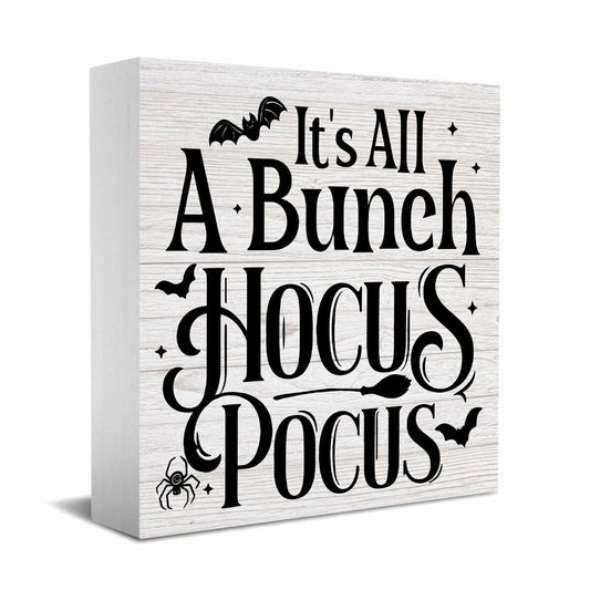 PQV Funny Ghost Wooden Box Sign Desk Decor Home Farmhouse Office