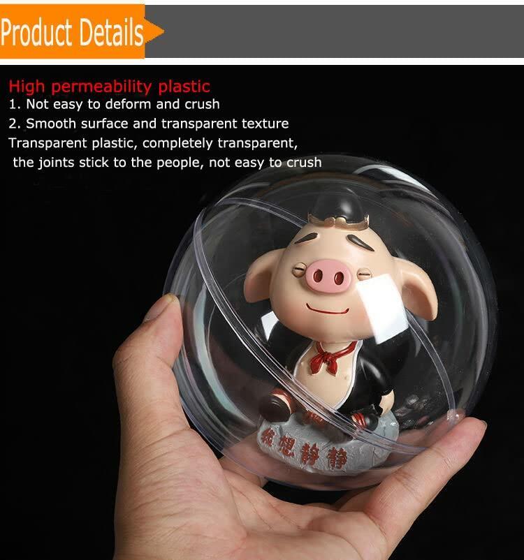 120MM Christmas Clear Baubles 5PCS Transparent Plastic Balls DIY Decor
