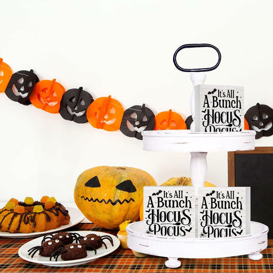 PQV Funny Ghost Wooden Box Sign Desk Decor Home Farmhouse Office