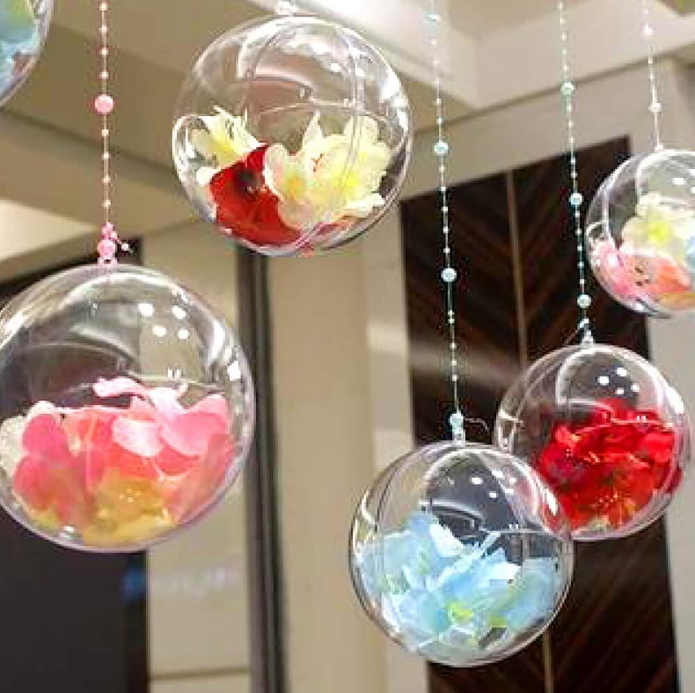 120MM Christmas Clear Baubles 5PCS Transparent Plastic Balls DIY Decor