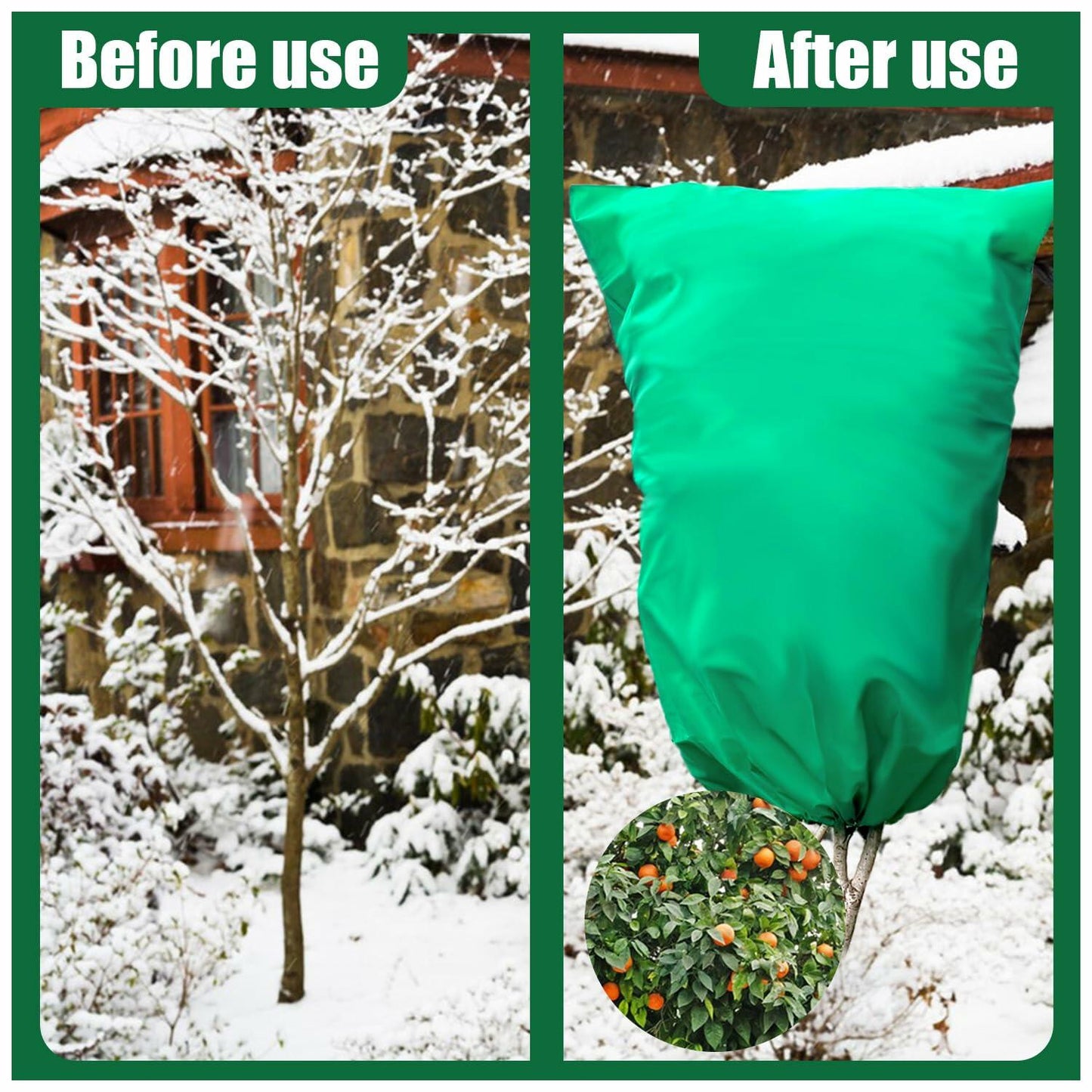 Plant Covers Freeze Protection 2 Pack 71x47.3in White Zipper Drawstring
