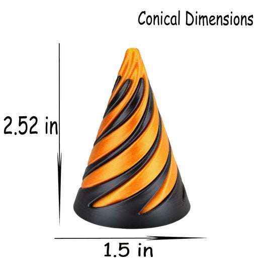 Spiral Fidget Toy Impossible Pyramid Passthrough Sculpture Red-Gold 3D Printed