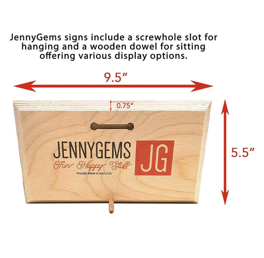 JennyGems Halloween Wooden Sign Indoor Decor Bats Pumpkin Made in USA