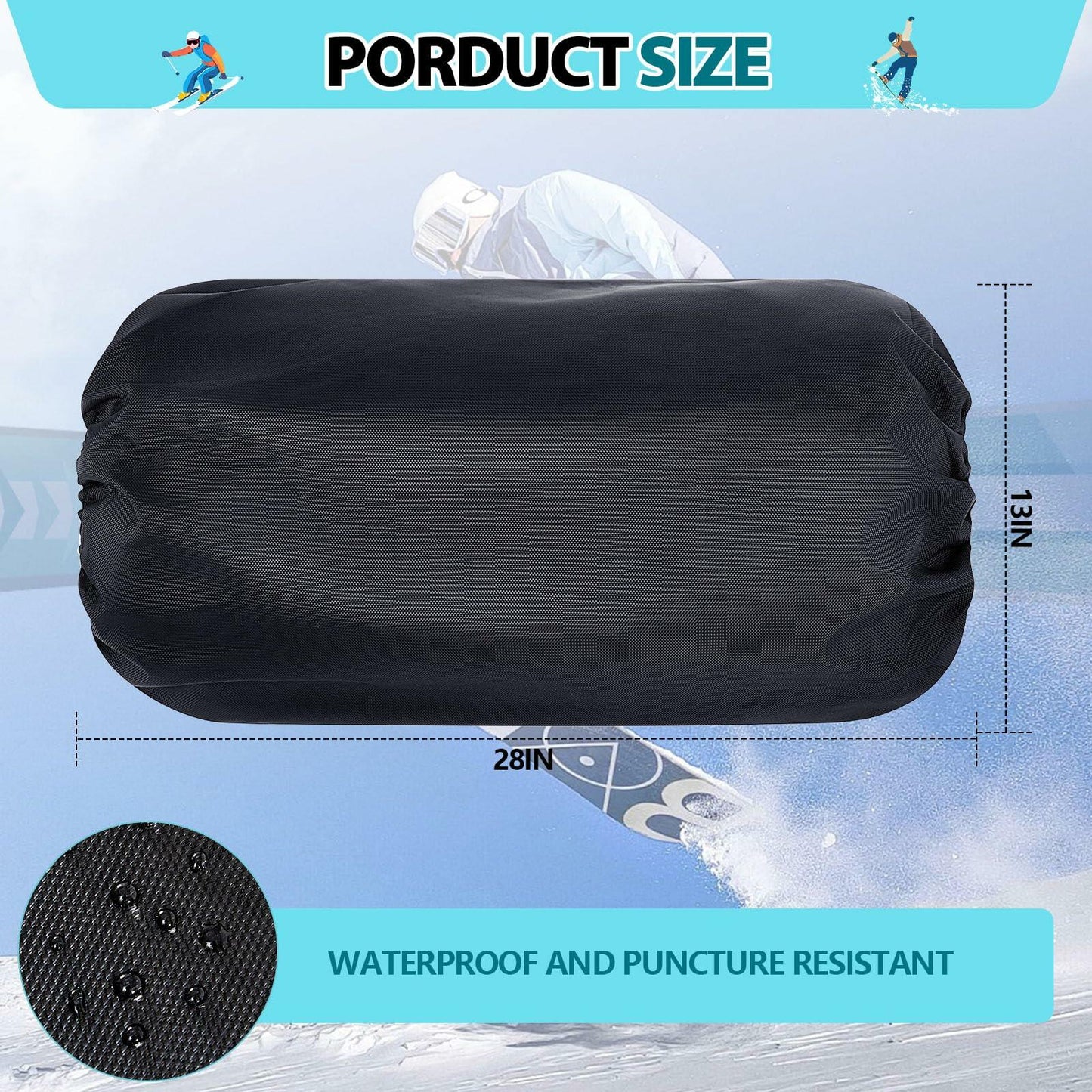 Vincreem Ski Bindings Cover Waterproof Dirt Proof Sleeve Bag 28x13 Inch
