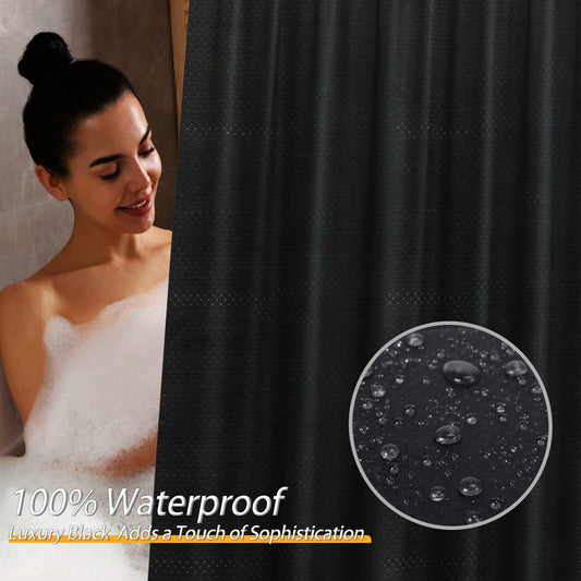 SPEPLA Shower Curtain Liner 71x71 White Waterproof Washable with Hooks