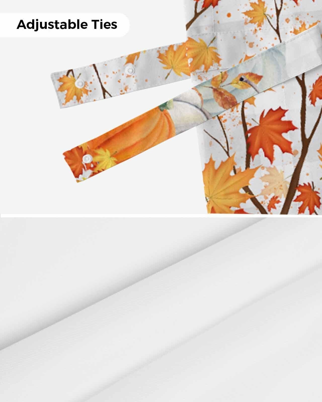 RisQiten Hello Fall Tie Up Valance Curtains Orange 54x18