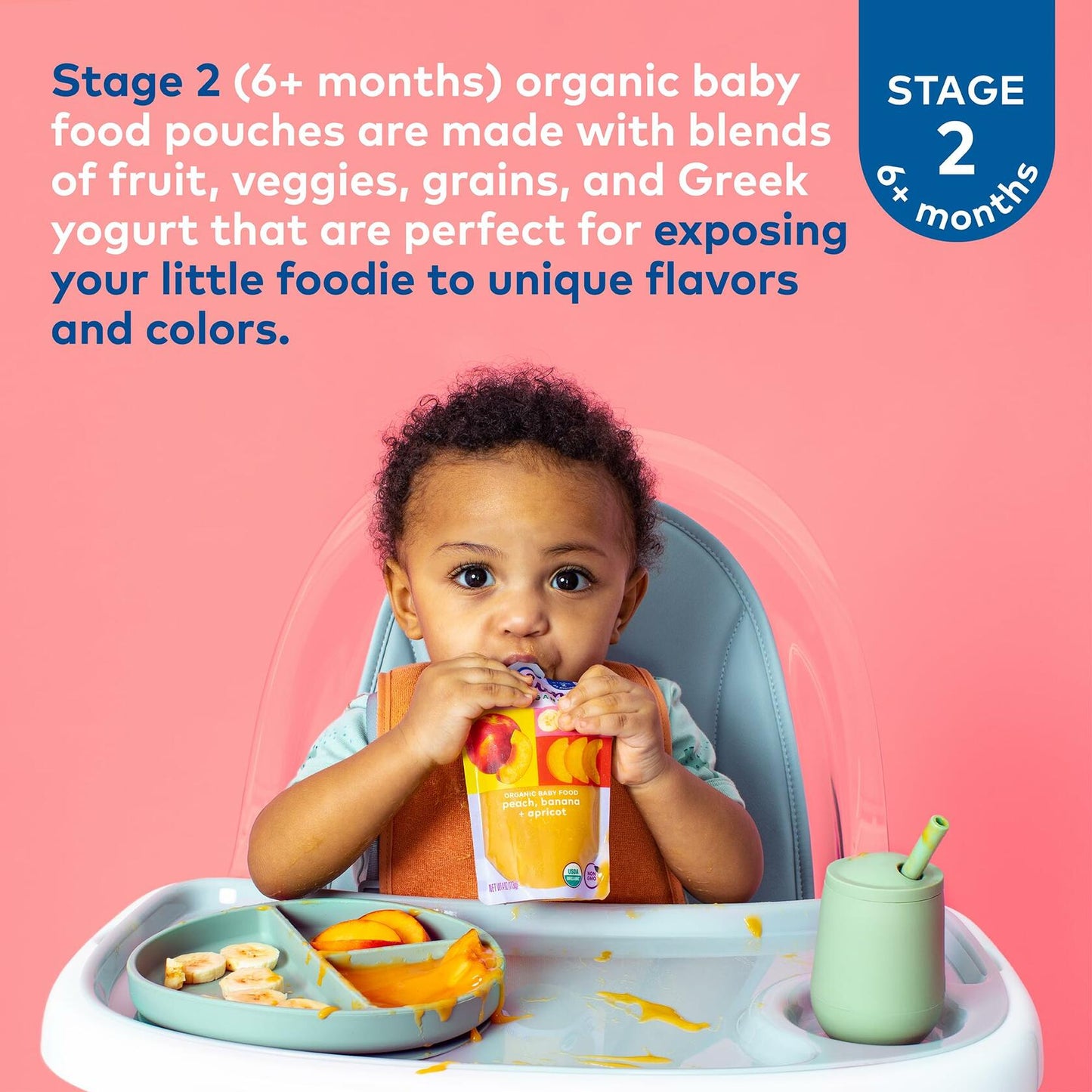 BestBy01/25 Stage 2 Organic Baby Food Banana and Pumpkin 4 oz Pouch Pack of 4
