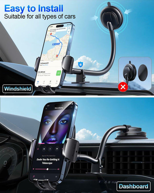 CINDRO Car Phone Holder Flexible Arm Universal 6.2in for iPhone Android