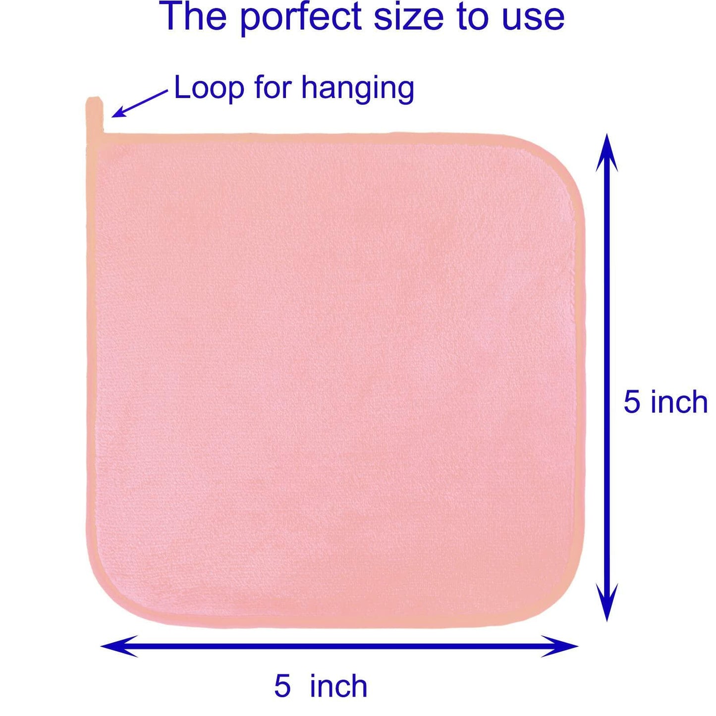 Extra Thick Reusable Microfiber Makeup Remover Cloths 10 Pack Pink Gift Box