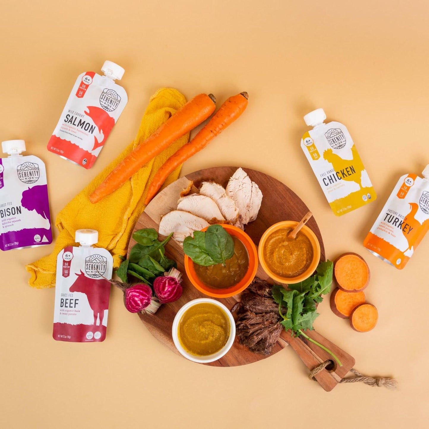 BB01/26 Serenity Kids Baby Food Pouches Turkey Sweet Potato 3.5oz 6 Count