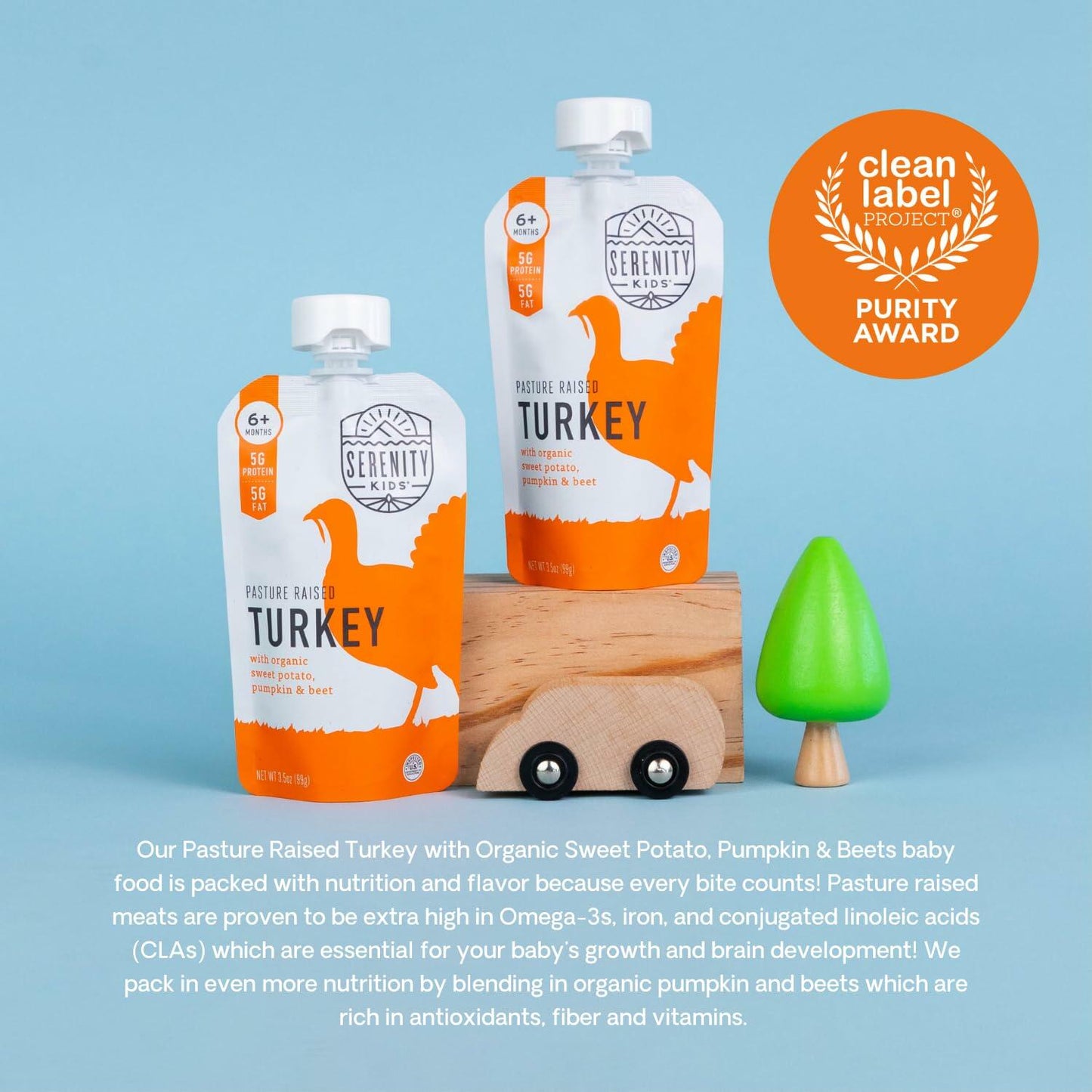 BB01/26 Serenity Kids Baby Food Pouches Turkey Sweet Potato 3.5oz 6 Count
