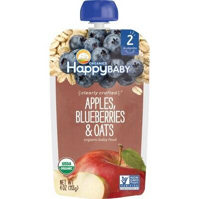 BestBy06/25 Happy Baby Organics Baby Food Pears Kale Spinach 3.5oz 8 Pouches