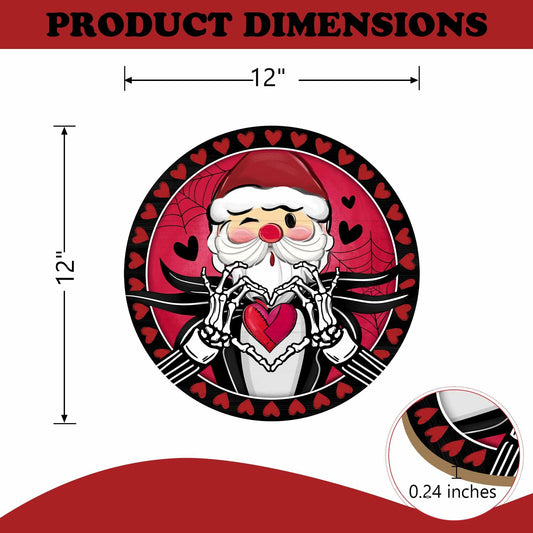 Bolisom Valentines Day Wood Door Sign Red Black Hearts Outdoor Porch Decor