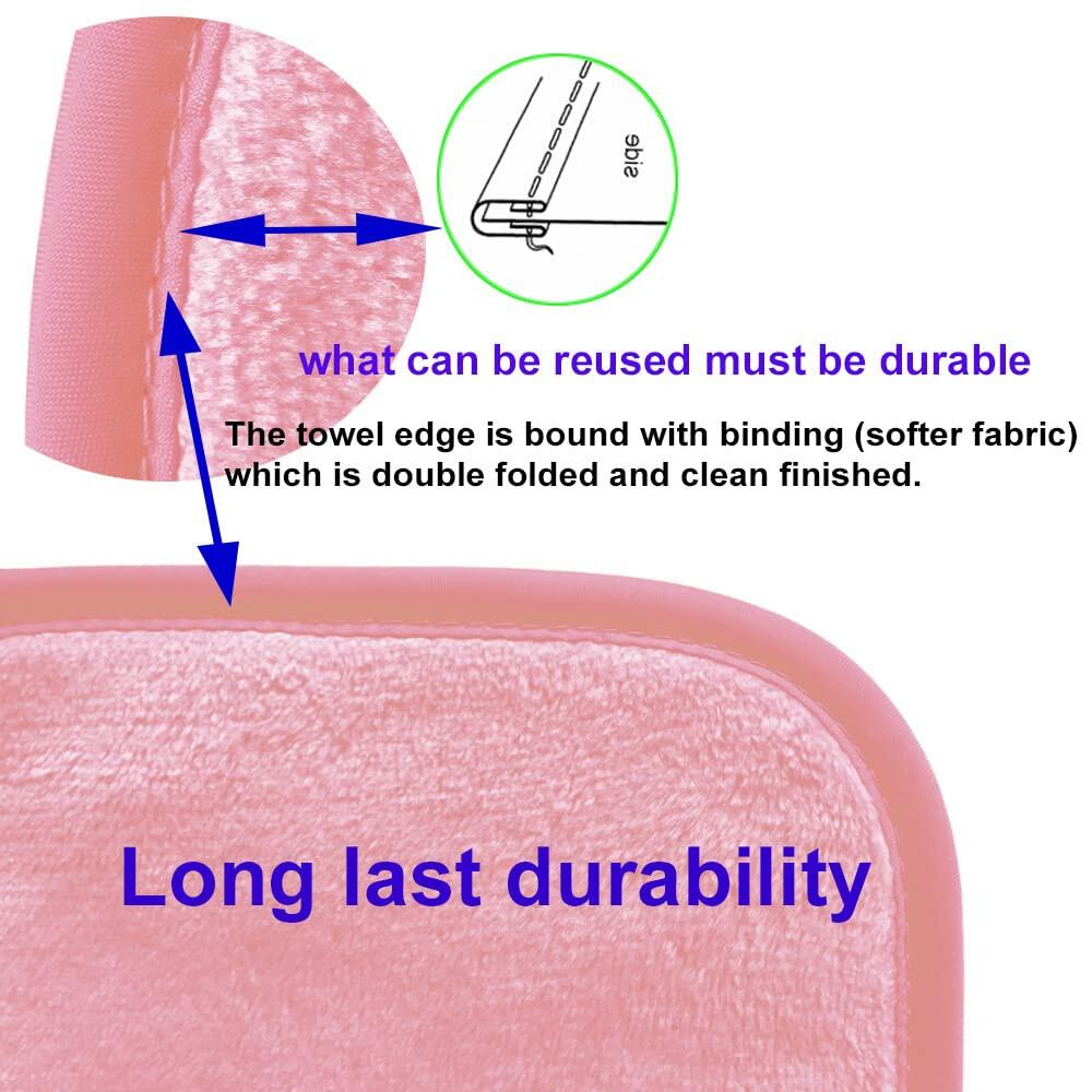 Extra Thick Reusable Microfiber Makeup Remover Cloths 10 Pack Pink Gift Box